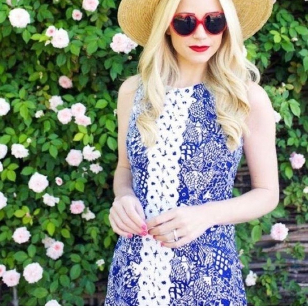 Lilly Pulitzer Target Fish Print Embroidered Dress